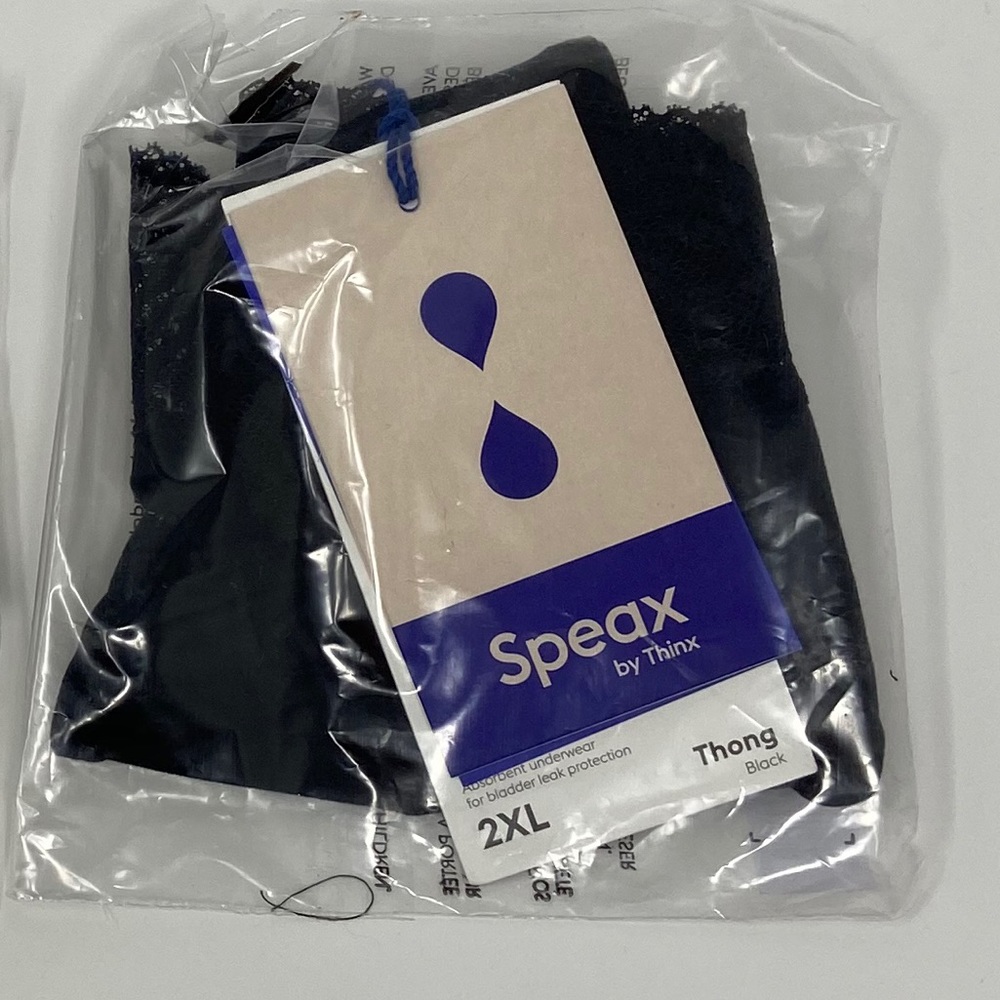 2 pairs Speax by Thinx leak proof thong 2XL black